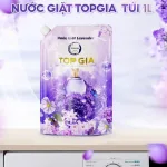 Nước giặt Topgia Đắm Say màu tím, combo 2 túi 1 lít