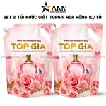 Chỗ sỉ combo 2 Túi Nước Giặt Topgia Hương Hoa Hồng 1 Lít(tổng 2 lít 2 túi)- Túi Cam