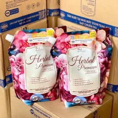 Nơi lấy sỉ combo 2 Túi Nước Giặt Xả Herbal Prmium Hương Nước Hoa 3L/Túi