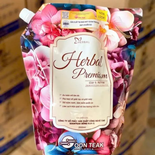 Nơi lấy sỉ combo 2 Túi Nước Giặt Xả Herbal Prmium Hương Nước Hoa 3L/Túi