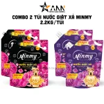 Combo 2 túi nước giặt xả Minmy, màu tím hoặc hồng, 2,2 kg/túi