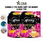 Combo 2 túi nước giặt xả Minmy, màu tím hoặc hồng, 2,2 kg/túi