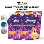 Combo 2 túi nước giặt xả Minmy, màu tím hoặc hồng, 2,2 kg/túi