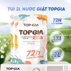 Combo 2 Túi Nước Giặt Xả Top Gia Hương Lavender 3in1 Dịu Nhẹ 2L/Túi