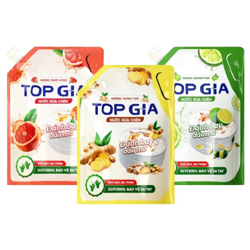 Shop sỉ combo 2 Túi Nước Rửa Chén Top Gia Dung Tích 2L/Túi