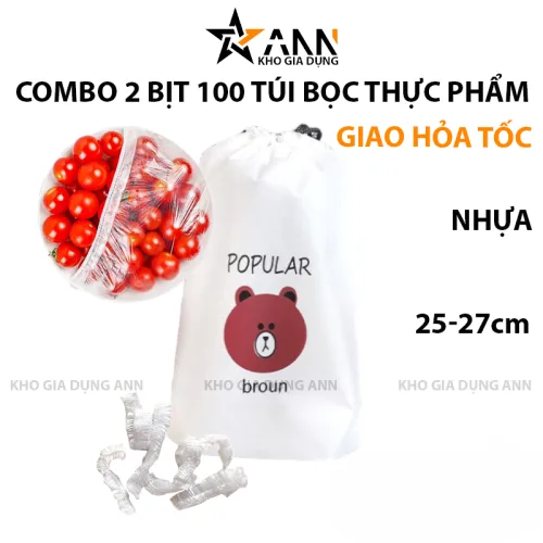Túi bọc thực phẩm co giãn siêu dai dùng 1 lần 17x21x4cm – bộ 3 bịch, 100 túi/bịch