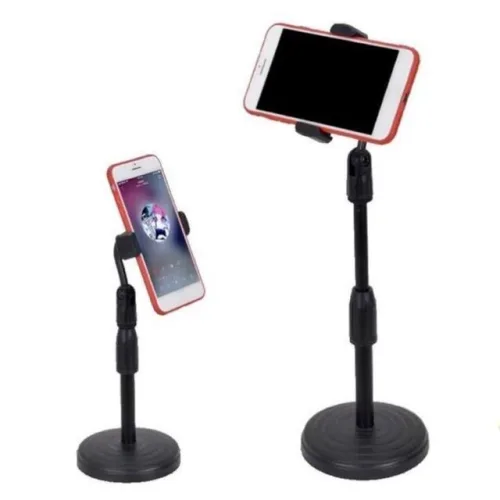 Chuyên sỉ combo 3 Giá Đỡ Điện Thoại Để Bàn - Kẹp Điện Thoại Livestream Quay Video 2 Tầng - Giá Màu Đen Đế Tròn Xoay 360 Độ 29.5xcm