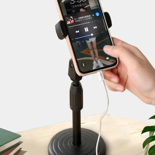 Chuyên sỉ combo 3 Giá Đỡ Điện Thoại Để Bàn - Kẹp Điện Thoại Livestream Quay Video 2 Tầng - Giá Màu Đen Đế Tròn Xoay 360 Độ 29.5xcm