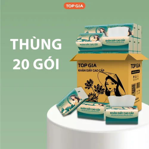 Giấy Ăn Top Gia Sắc Việt Combo 3 Gói, 300 Tờ 4 Lớp