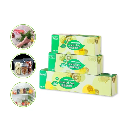 Combo 3 Hộp Túi Zip Trong Suốt Có Khóa, Nhiều Kích Cỡ