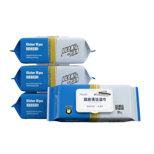 Combo 3 gói khăn ướt lau bếp đa năng, 80 miếng mỗi gói, 30x11x5cm