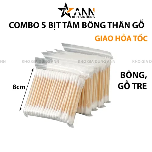 Nơi lấy sỉ combo 5 Bịt Tăm Bông Thân Gỗ Hai Đầu
