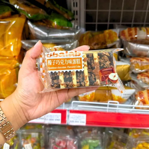 Chuyên sỉ combo 5 Cái Bánh Bánh Bông Lan Phủ Hạt Phỉ Obalab Vị Socola 68g/Cái
