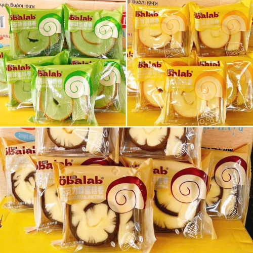 Bánh Bông Lan Cuộn OBALAB Combo 5 Cái, 3 Vị, 60g