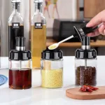 Chuyên sỉ combo 5 Hũ Đựng Gia Vị Bằng Thuỷ Tinh - Lọ Đựng Gia Vị Thuỷ Tinh Có Nắp Đậy Kèm Thìa Nhà Bếp 13x5cm