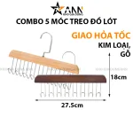 Bộ 5 thanh treo đồ lót bằng gỗ, mỗi thanh 8 móc xoay 360 độ