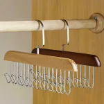 Bộ 5 thanh treo đồ lót bằng gỗ, mỗi thanh 8 móc xoay 360 độ