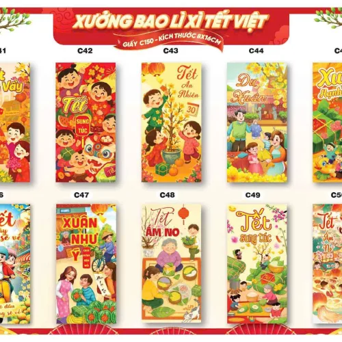 Chỗ sỉ combo 100 Bao Lì Xì Tết Bính Ngọ 2026 - Khách Chọn Tối Đa 10 mẫu