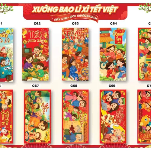 Chỗ sỉ combo 100 Bao Lì Xì Tết Bính Ngọ 2026 - Khách Chọn Tối Đa 10 mẫu