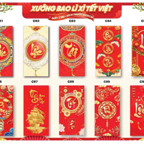 Chỗ sỉ combo 100 Bao Lì Xì Tết Bính Ngọ 2026 - Khách Chọn Tối Đa 10 mẫu