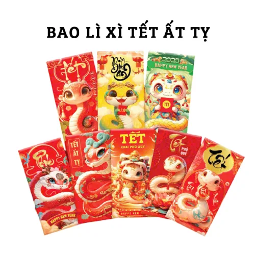 Nguồn hàng sỉ combo 50 Bao Lì Xì Tết Ất Tỵ 2025