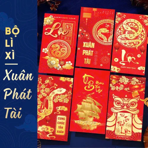 Nguồn hàng sỉ combo 50 Bao Lì Xì Tết Ất Tỵ 2025