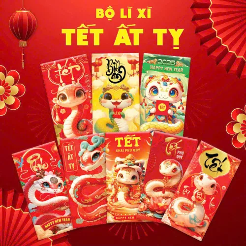 Nguồn hàng sỉ combo 50 Bao Lì Xì Tết Ất Tỵ 2025