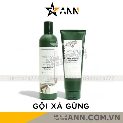 Shop sỉ combo bộ dầu gội xả Weilaiya mọc tóc chiết xuất gừng xả