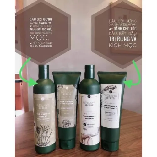 Shop sỉ combo bộ dầu gội xả Weilaiya mọc tóc chiết xuất gừng xả