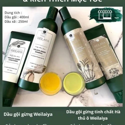 Shop sỉ combo bộ dầu gội xả Weilaiya mọc tóc chiết xuất gừng xả