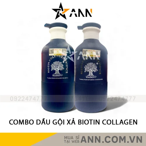 Nơi lấy sỉ combo Dầu Gội Xả Biotin Collagen Màu Xanh Phục Hồi Siêu Cấp Voudioty 500ml