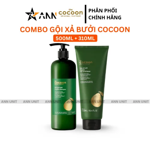 Shop sỉ combo Dầu Gội Xả Bưởi Cocoon - Dầu Gội Bưởi Cocoon Pomelo Shampoo 500ml Và Dầu Xả Bưởi Cocoon Pomelo Hair Conditioner 310ml