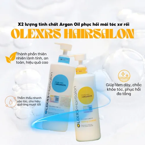 Nguồn hàng sỉ combo Dầu Gội Xả Olexrs Hair Salon Argan Oil 500ml