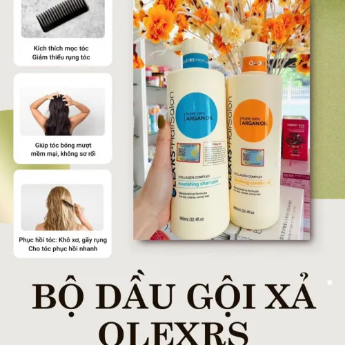 Nguồn hàng sỉ combo Dầu Gội Xả Olexrs Hair Salon Argan Oil 500ml