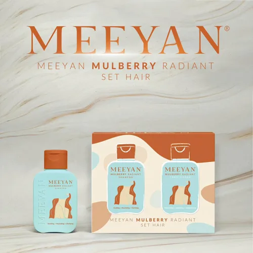Bộ sản phẩm dầu gội và dầu xả rễ dâu tằm Meeyan Mini