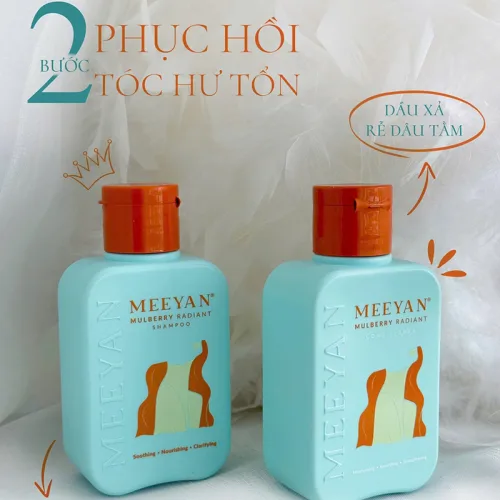 Bộ sản phẩm dầu gội và dầu xả rễ dâu tằm Meeyan Mini