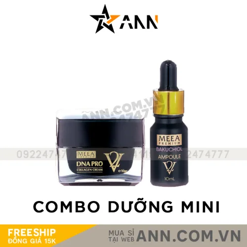 Nguồn hàng sỉ combo Dưỡng Da Face Cá Hồi DNA Pro V2 Mini + Serum Bakuchiol Amploule V2 Mini Meea Origin