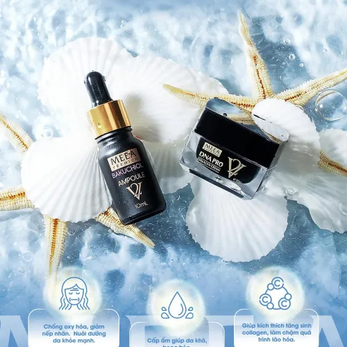 Nguồn hàng sỉ combo Dưỡng Da Face Cá Hồi DNA Pro V2 Mini + Serum Bakuchiol Amploule V2 Mini Meea Origin