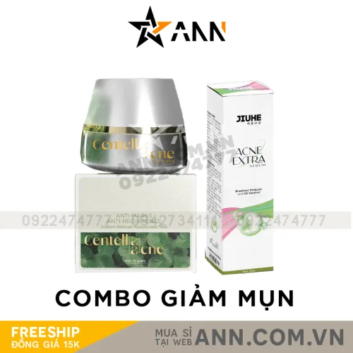 Bộ đôi Jiuhe: Kem Face Rau Má Centella Ance và Serum Acne Extra – Thanh Tô Cosmetics