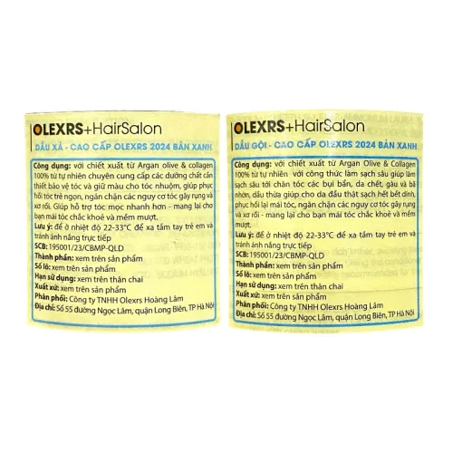 Shop sỉ combo Gội Xả Collagen Olexrs Argan Oil Essence Màu Xanh 500ml - Phiên Bản Mới 2024