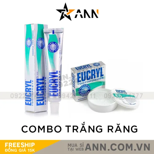 Bộ đôi kem đánh răng và bột đánh răng Eucryl Tooth Powder