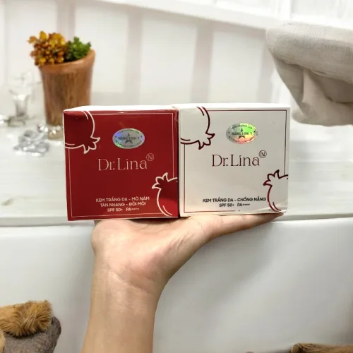 Combo kem dưỡng da mặt ngày đêm Dr.Lina Lựu Đỏ 18g hỗ trợ trắng da, mờ nám