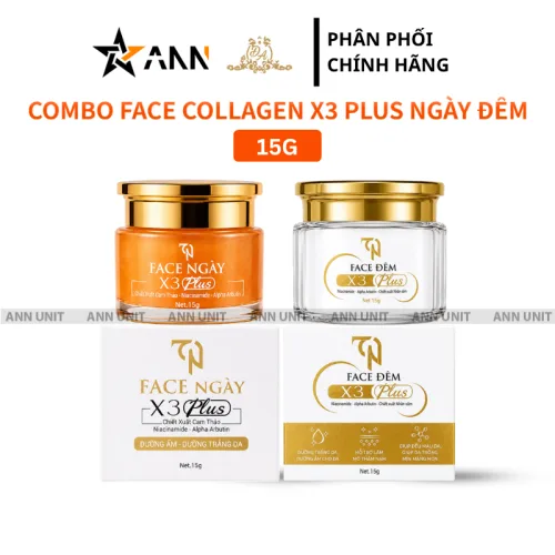 Bộ 2 hộp kem face ngày đêm Collagen X3 TN Mỹ Phẩm Đông Anh, 15g