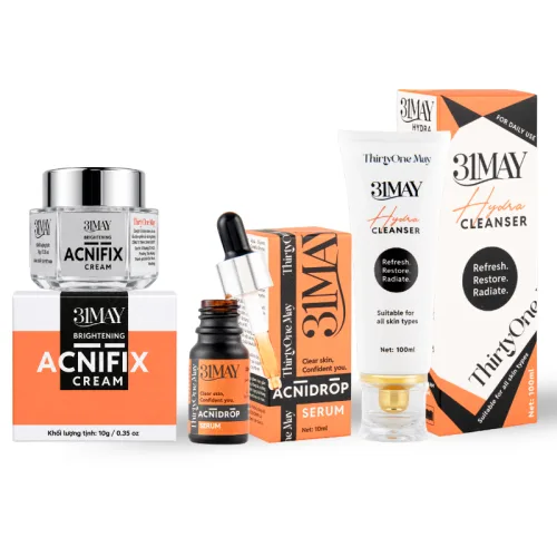 Hình ảnh Combo Kem Mụn 31may Acnifix 10g & Serum Mụn 31may Acnidrop 10ml & Sữa Rửa Mặt 31may Hydra Cleanser 100ml - Mỹ Phẩm Thirty One May trong bộ sưu tập thirtyone may