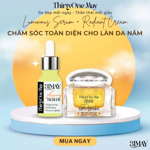 Bộ 3 món 31may: Sữa rửa mặt Hydra Cleanser 100ml, serum căng bóng Acnidrop 10ml và kem nám 16g