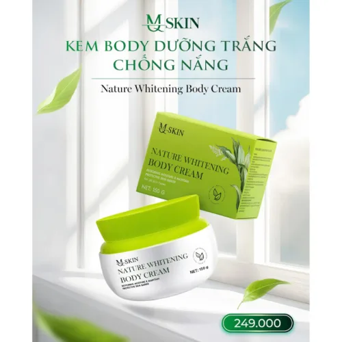 MQ Skin Nature Whitening Body 150gr – Bộ kem ủ trắng và kem body dưỡng trắng sữa dừa, tặng tẩy tế bào chết cà phê