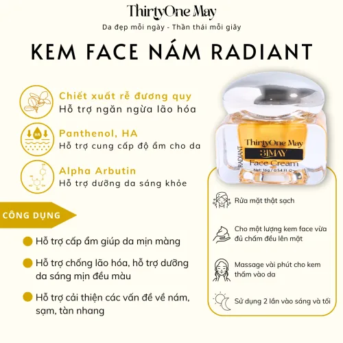 Bộ đôi 31May: Kem Face Nám Radiant 16g và Serum Luminous 15ml