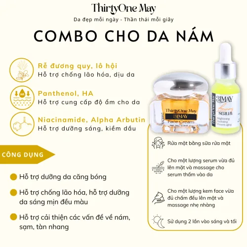 Bộ đôi 31May: Kem Face Nám Radiant 16g và Serum Luminous 15ml