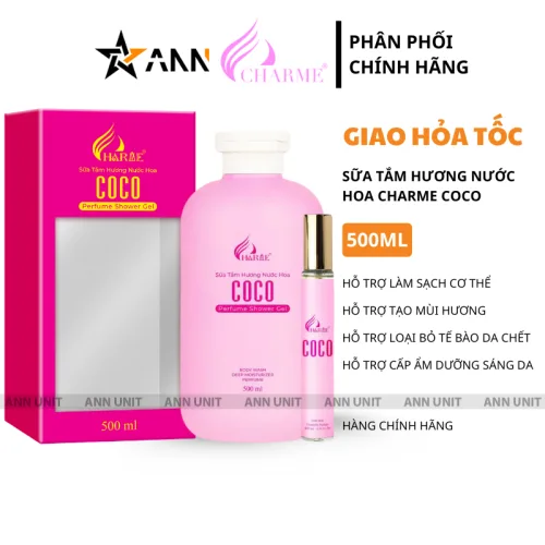 Bộ Charme Coco sữa tắm hương nước hoa 500ml và nước hoa 10ml