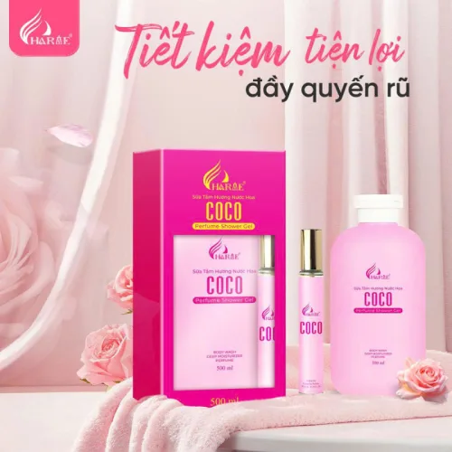 Bộ Charme Coco sữa tắm hương nước hoa 500ml và nước hoa 10ml